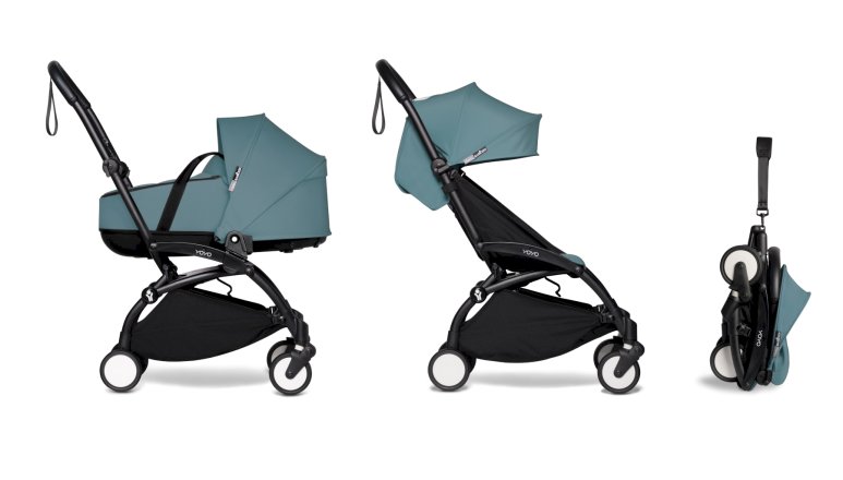 BABYZEN YOYO² Παιδικό Καρότσι 2 σε 1 με Πορτ-μπεμπέ, Μαύρο Σκελετό & Aqua