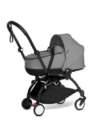 Количка за новородено BABYZEN YOYO², черна рамка със сива кошница