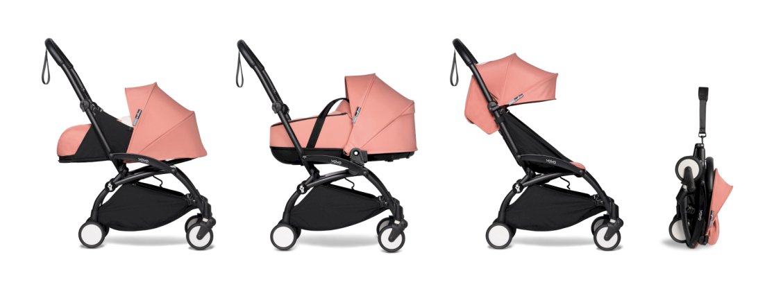 Детска количка BABYZEN YOYO² 3 в 1, черна рамка, с пакет за новородено, количка и пакет Ginger color