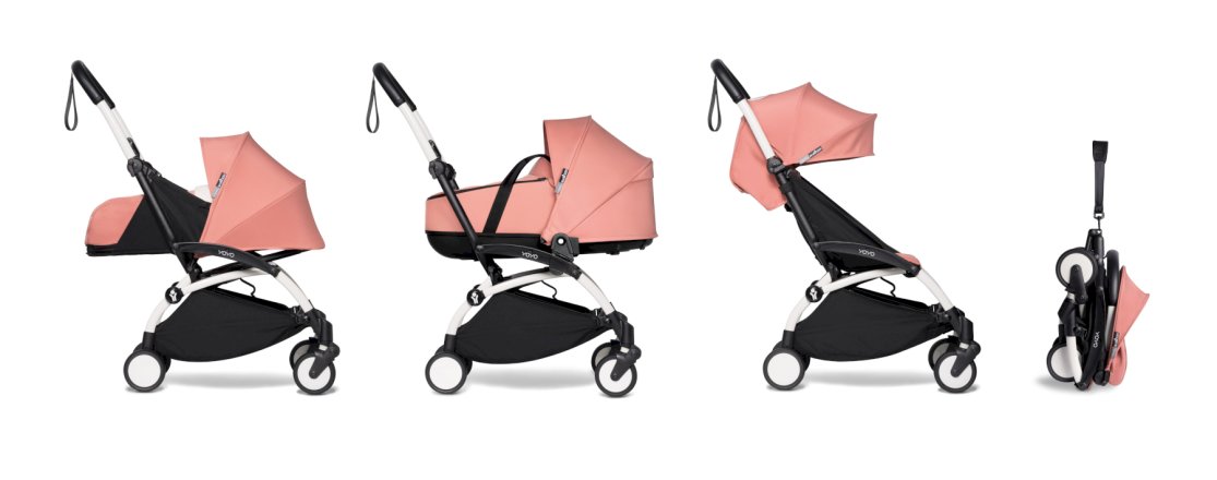 BABYZEN YOYO² Παιδικό Καρότσι 3 σε 1 με Πορτ-μπεμπέ & Newborn Pack - White Frame & Ginger