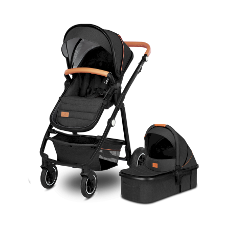 Детска спортна количка Lionelo - Amber 2 в 1 с количка, многофункционална и с аксесоари - Grey Graphite