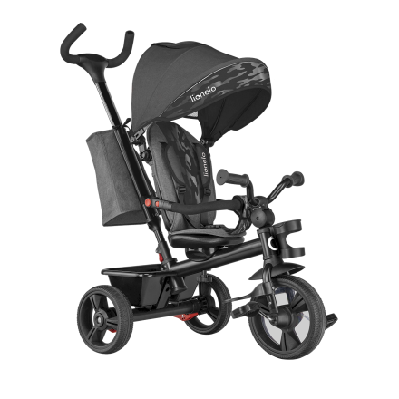 Tricicleta pentru copii Lionelo - Haari scaun rotativ, compacta, confortabila - Stone Grey