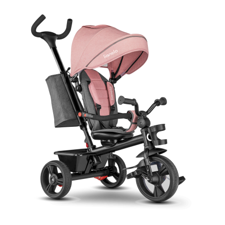 Tricicleta pentru copii Lionelo - Haari scaun rotativ, compacta, confortabila - Bublegum