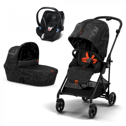 Детска количка Cybex Gold 3 в 1 - ултра лека спортна Melio Street Real Black