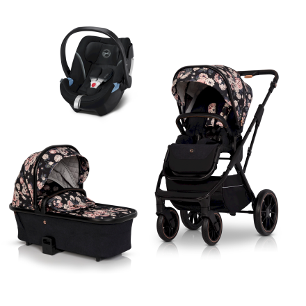 Παιδικό καρότσι 3 σε 1 Cavoe Axo Style, άνετο, premium έκδοση, με πορτμπαγκάζ και κέλυφος Cybex Aton 5
