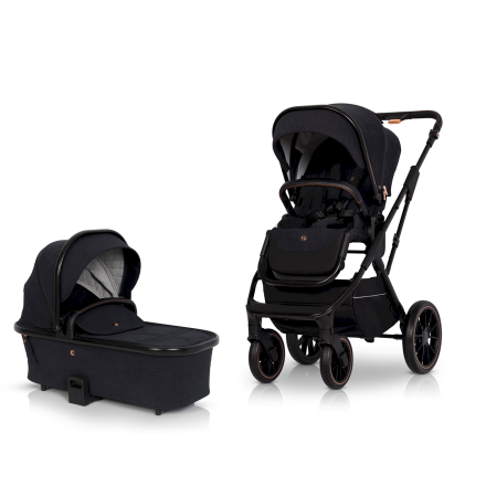 Παιδικό καρότσι 2 σε 1 Cavoe Axo Style, άνετο, premium έκδοση, με πορτμπαγκάζ - Μετεωρίτης