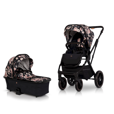 Παιδικό καρότσι 2 σε 1 Cavoe Axo Style, άνετο, premium έκδοση, με πορτμπαγκάζ - La Rose