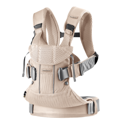 Кош за новородено бебе BabyBjorn One Air анатомичен 3D Mesh - Перлено розов