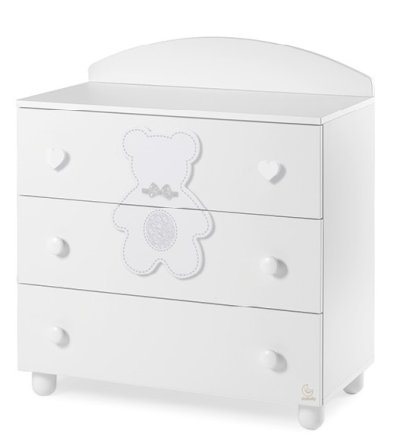 Детски скрин Italbaby Fiocco Classic, колекция Boutique, три чекмеджета, масив бук - Bianco