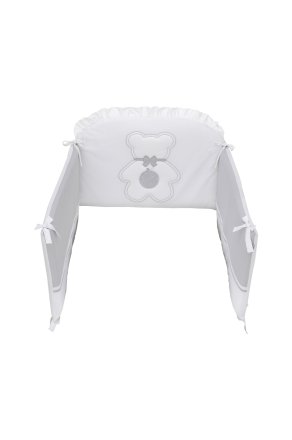 Защитни стени за кошара Italbaby Fiocco Classic, три страни, Сива
