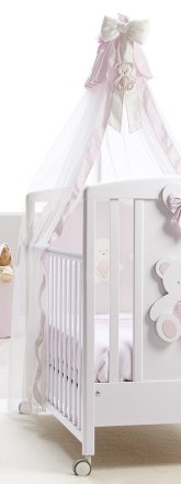 Сенник с воал за кошара ItalBaby Plush, предпазен - Rosa
