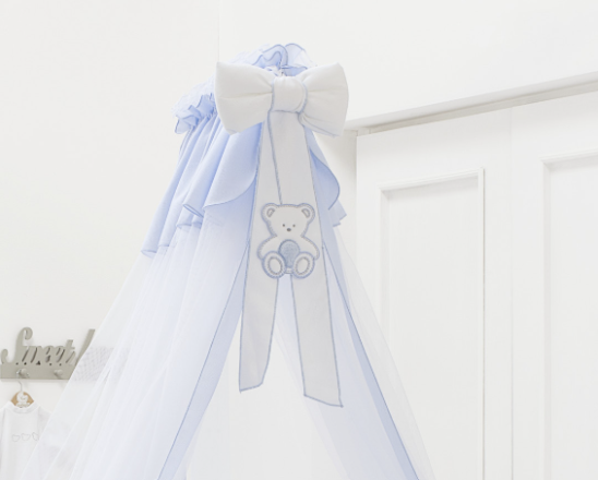 Сенник с воал за кошара ItalBaby Plush, предпазен - Azzurro