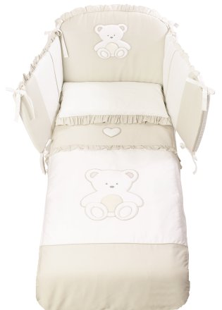 Макси спален комплект Italbaby Plush, Boutique collection, пет части, изработен от памук - Tortora