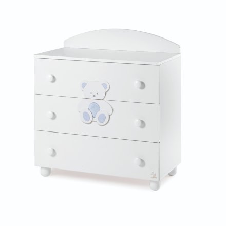 Детски скрин Italbaby Plush, колекция Boutique, три чекмеджета, масив бук - Azzurro