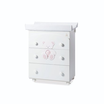 Детски скрин Italbaby Plush колекция Boutique три чекмеджета с матрак и корито