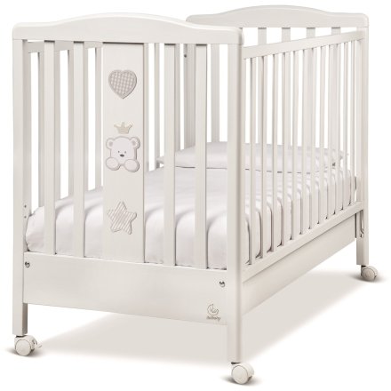 Детска кошара Italbaby Baby Re, колекция Trendy, изработена от масивна букова дървесина, издръжлива - Bianco