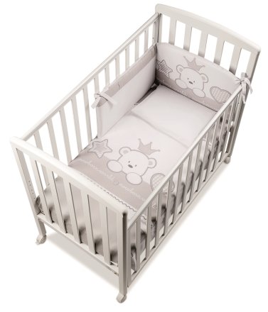 Спален комплект Pony Italbaby Baby Re, колекция Trendy, четири части, изработен от памук - Tortora