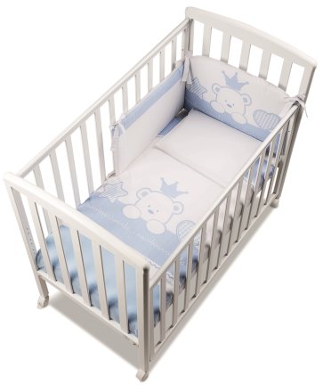 Спален комплект Italbaby Baby Re Maxi, колекция Trendy, пет части, изработен от памук - Azzurro