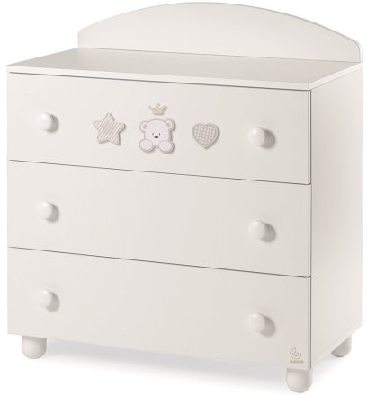 Детски скрин Italbaby Baby Re, колекция Trendy, три чекмеджета, буково дърво масив