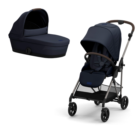 Παιδικό καροτσάκι Cybex Melio 2 σε 1, νέα έκδοση, εξαιρετικά ελαφρύ, με πορτμπαγκάζ - Ocean Blue