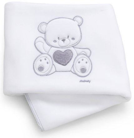 Подложка за кошара Italbaby Baby Jolie, колекция Trendy, бродирана, изработена от вълна - Сива