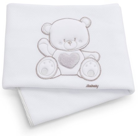 Paturica pentru patut Italbaby Baby Jolie, colectia Trendy, brodata, din lana - Choco