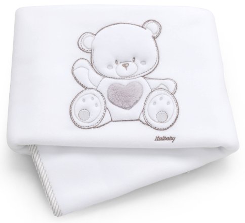 Paturica pentru patut Italbaby Baby Jolie, colectia Trendy, brodata, din bumbac - Choco