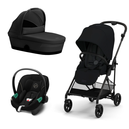 Детска количка Cybex Melio Carbon 3 в 1, ново издание, ултра лека, с количка и кора Aton S2