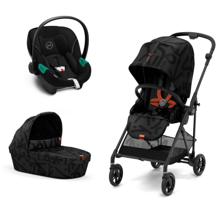 Детска количка Cybex Melio Street 3 в 1, ново издание, ултра лека, с количка и кора Aton S2