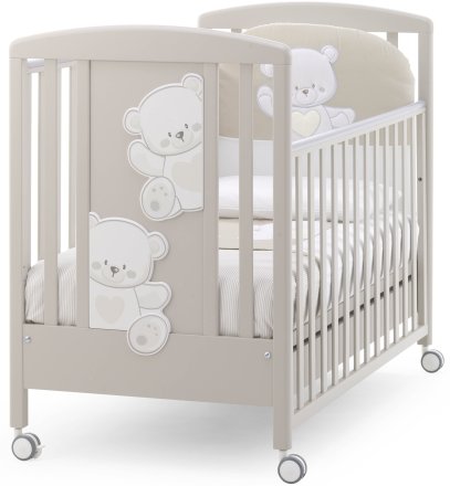 Patut Italbaby Baby Jolie, Colectia Trendy pentru copii din lemn de fag - Bianco-Choco