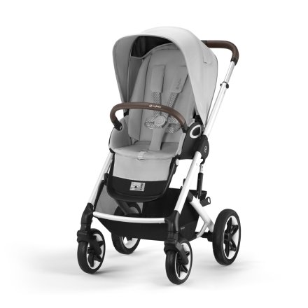 Καρότσι Cybex Talos S Lux, στιβαρή, προηγμένη ανάρτηση, άνετη - Lava Grey με ασημί πλαίσιο