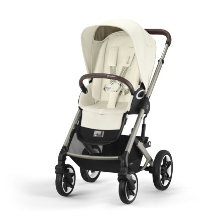 Καρότσι Cybex Talos S Lux, στιβαρή, προηγμένη ανάρτηση, άνετη - Seashell Beige με γκρι σκελετό