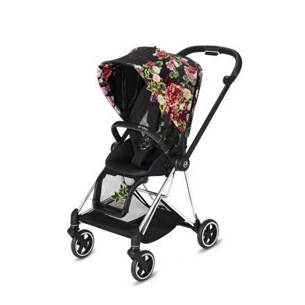 Carucior sport pentru copii Cybex Mios 2.0 Spring Blossom - Dark, cu cadru Chrome Black