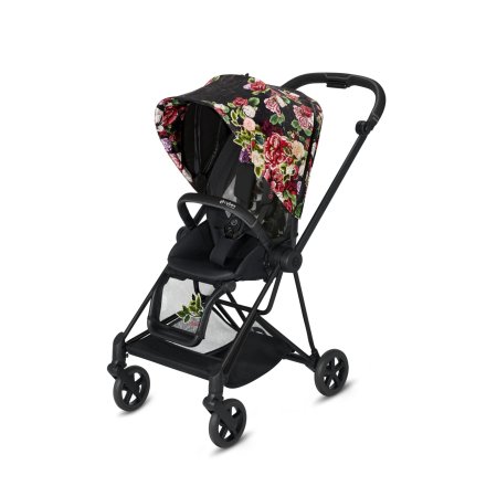 Carucior sport pentru copii Cybex Mios 2.0 Spring Blossom - Dark, cu cadru Matt Black