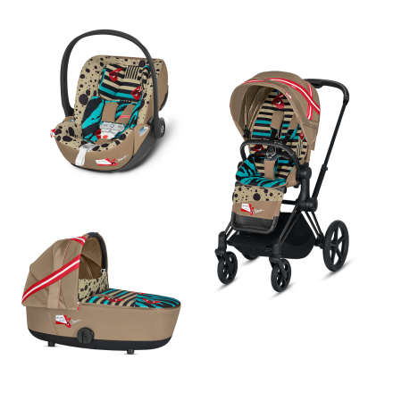 Carucior 3 in 1 pentru copii Cybex Priam 3.0 by Karolina Kurkova, cu landou, scoica auto Cloud Z - cadru cadru Matt Black