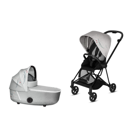 Carucior 2 in 1 pentru copii Cybex Mios 2.0 Koi Crystallized, cu landou - cadru Matt Black