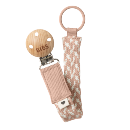 Lantisor clip pentru suzeta Bibs, practic, design placut, Blush/Ivory