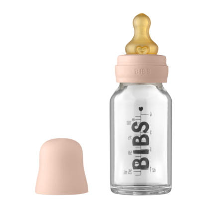 Пълен комплект Bibs стъклена бутилка, против колики, 110 ml, руж