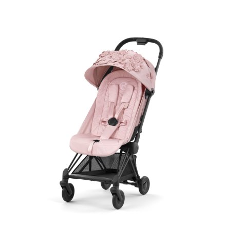 Carucior sport pentru copii Cybex Coya Simply Flowers, flexibil, ultra-compact - Pink