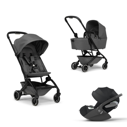 Carucior 3 in 1 pentru copii Joolz Aer+, cu landou si scoica Cloud T Plus - Amazing anthracite