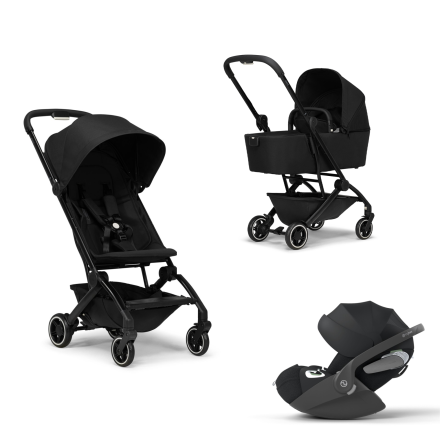 Carucior 3 in 1 pentru copii Joolz Aer+, cu landou si scoica Cloud T Plus - Refined black