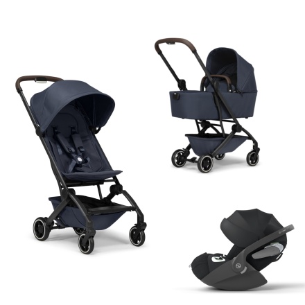 Carucior 3 in 1 pentru copii Joolz Aer+, cu landou si scoica Cloud T Plus - Navy blue