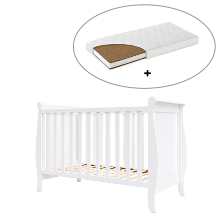 BabyMatters Nido Βρεφική Κούνια Από Μασίφ Ξύλο 120x60cm & Στρώμα Κοκκοφοίνικα