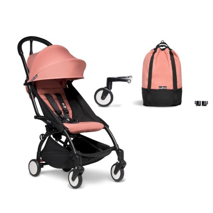 Pachet promotional carucior sport BABYZEN YOYO², cadru negru, geanta incapatoare CADOU, Ginger