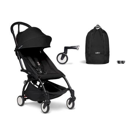 Pachet promotional carucior sport BABYZEN YOYO², cadru negru, geanta incapatoare CADOU, Black