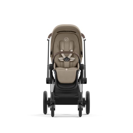 Carucior 2 in 1 pentru copii Cybex E-Priam, premium - Cozy Beige cu cadru Chrome Brown