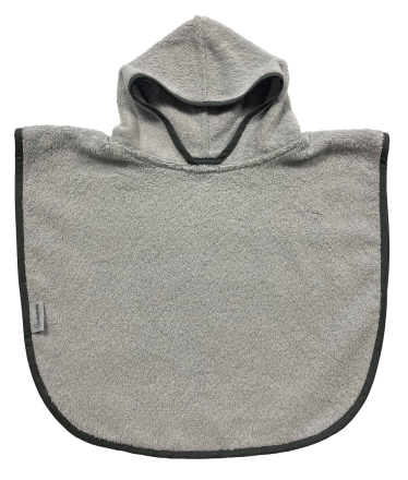 Halat de baie Poncho Italbaby pentru copii, din bumbac, cu gluga, 1-2 ani - Grey