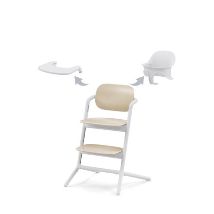 Scaun de masa pentru copii Cybex Gold Lemo 3 in 1, multifunctional, Sand White