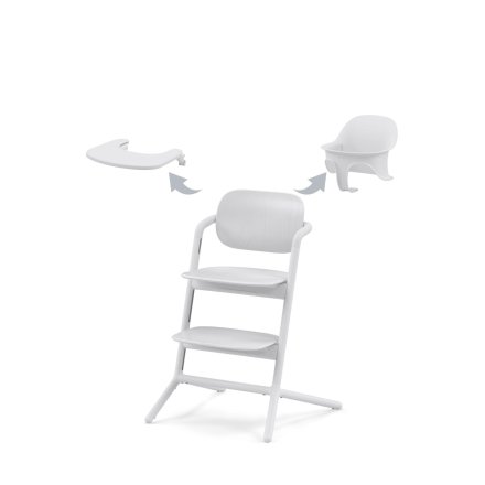 Scaun de masa pentru copii Cybex Gold Lemo 3 in 1, multifunctional, All White