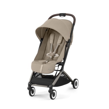 Спортна детска количка CYBEX Orfeo, ергономична, нова версия, Almond Beige с рамка Taupe